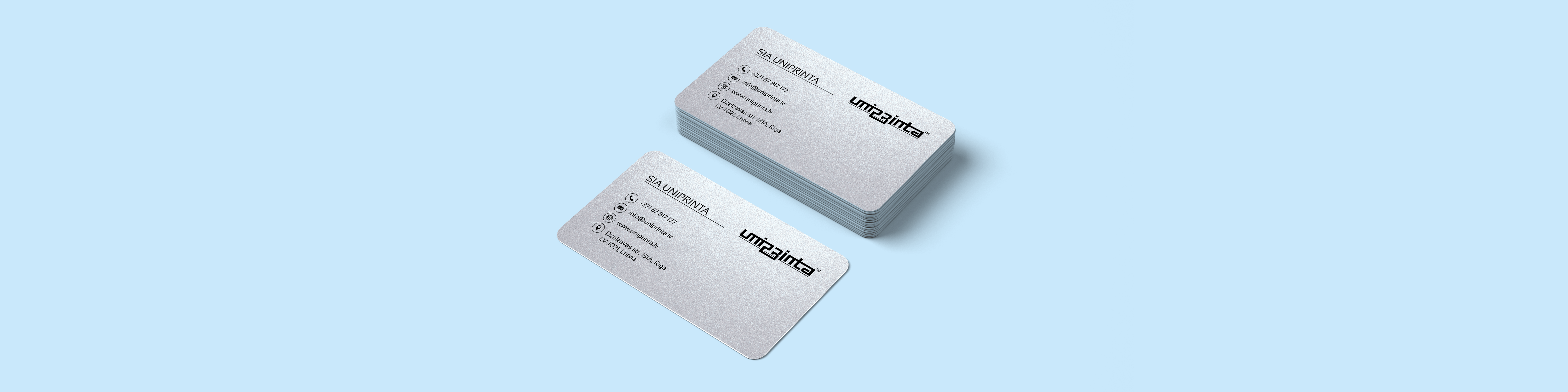 Business Cards on Metallic paper one-sided