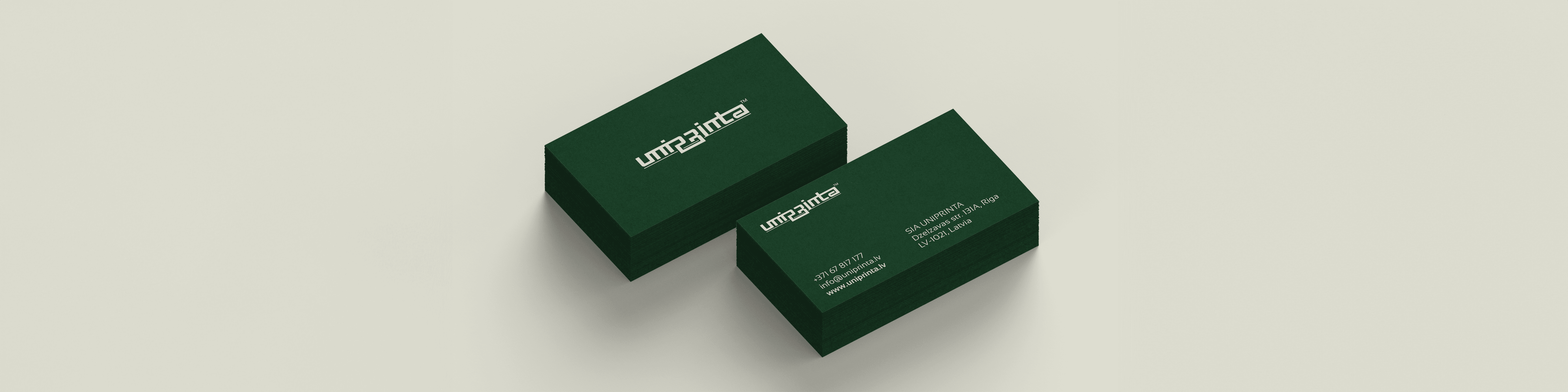 Screen printed business cards two-sided