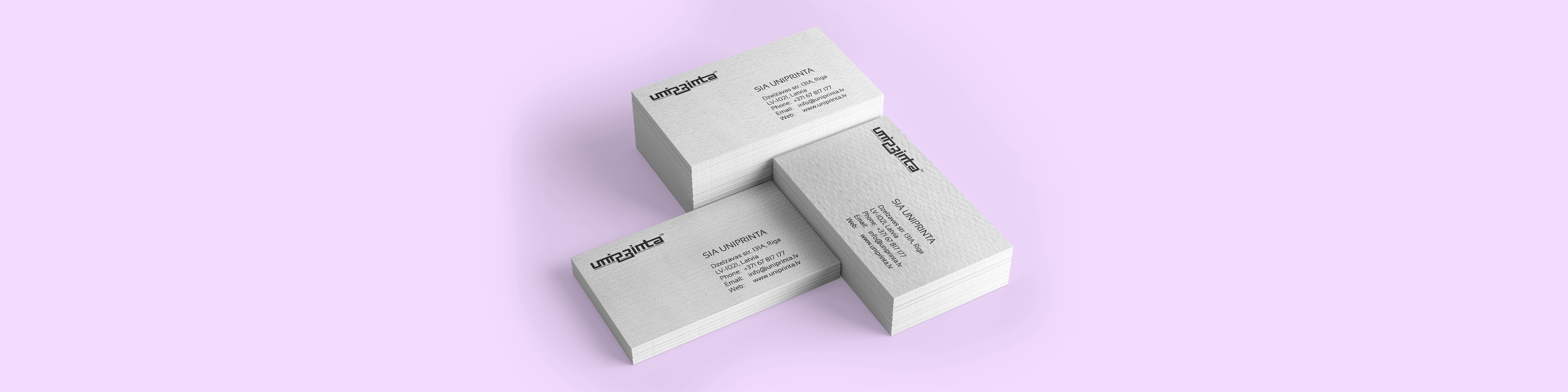 Business Cards on Textured paper one-sided