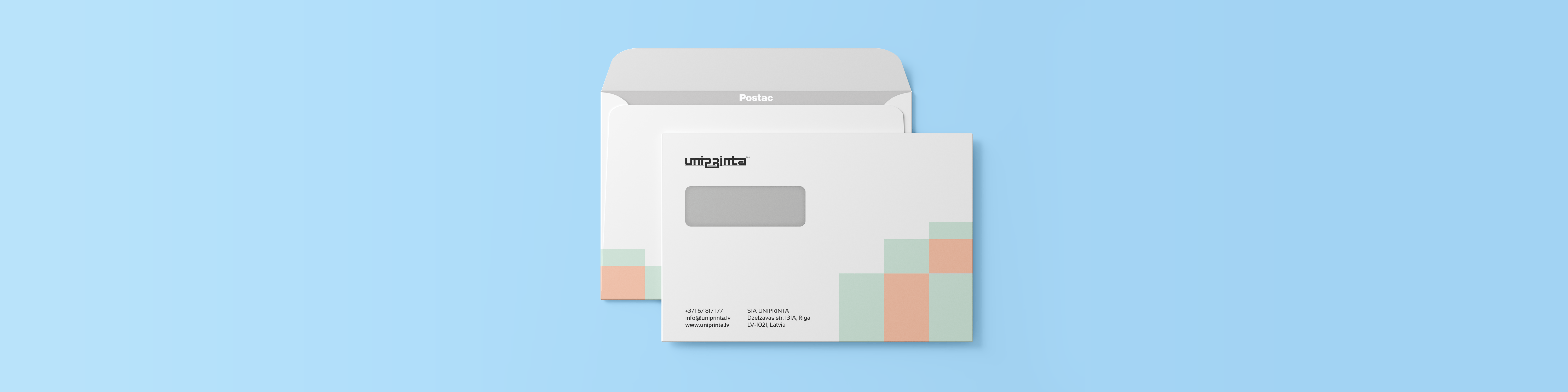 Envelopes with window two-sided