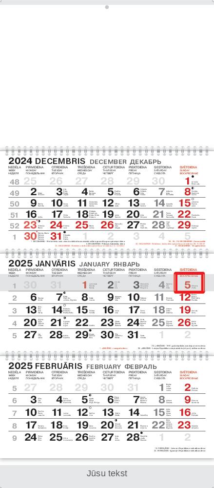Three Wire Calendars