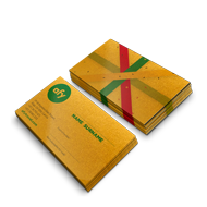 Divpusējas vizītkartes uz papīra ar metālisku spīdumu