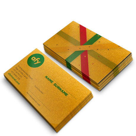 Metallic paper business cards