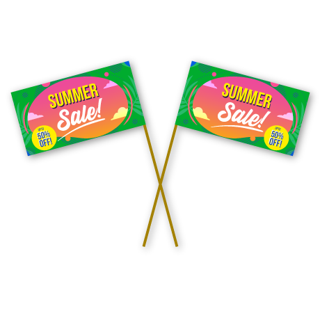Flags on stick
