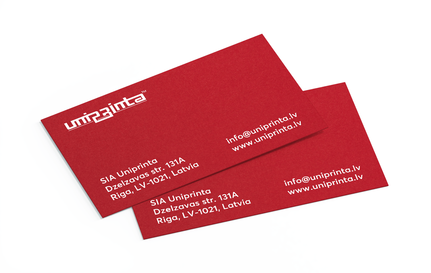 Sietspiedē drukātas vienpusējas vizītkartes